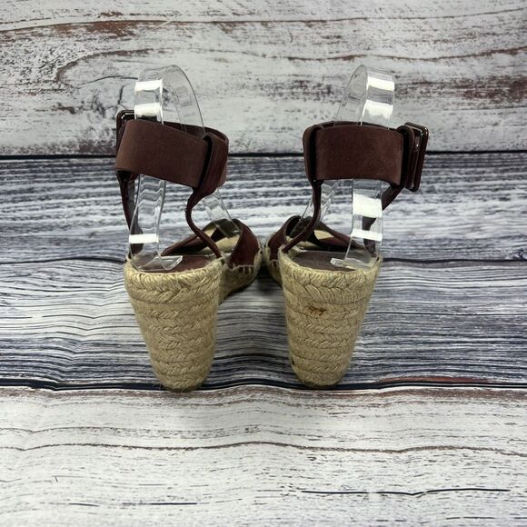 Vince Stefania Suede Nut Brown Espadrille Wedges Sandals, Women’s Size 9 - Picture 4 of 9